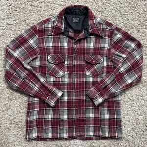 Vintage Brewster Woolo The West Wool Plaid Flannel Button Up LS Shirt Size M